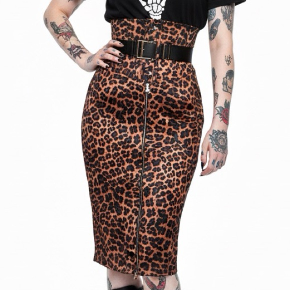 Honey Birdette CHASTITY Jaguar Pencil Skirt NWT Size Medium Pinup Corset